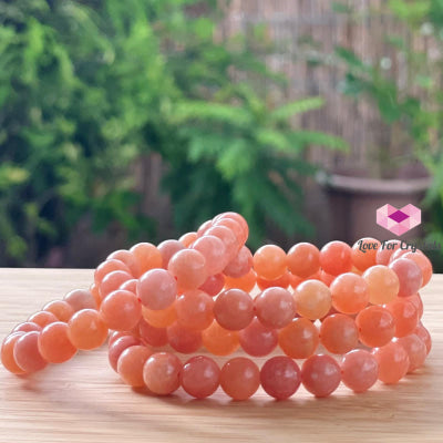 Peach Calcite 8Mm Crystal Bracelet
