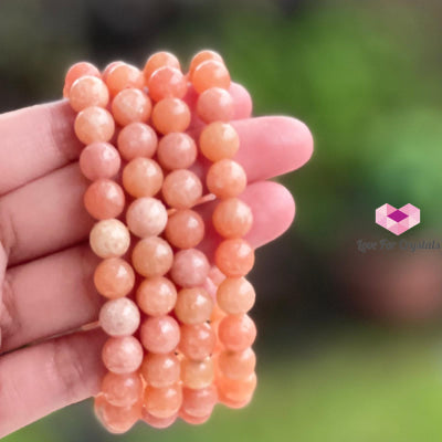 Peach Calcite 8Mm Crystal Bracelet
