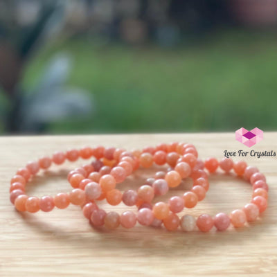 Peach Calcite 8Mm Crystal Bracelet