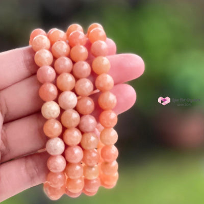 Peach Calcite 8Mm Crystal Bracelet