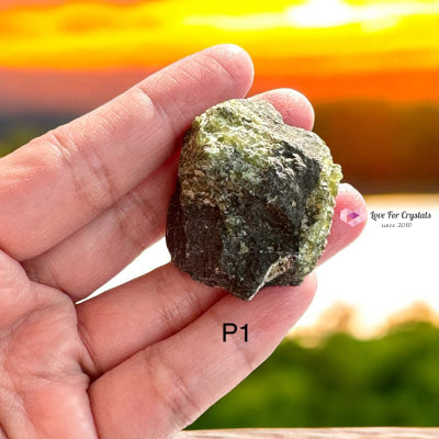 Peridot Bomb In Basalt (Olivine) Wealth Activator (Mexico) Photo 1 Raw Crystals