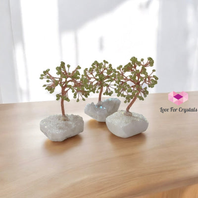 Peridot Tree on Aura Quartz (Magnetic Money Flow) Crystal tree