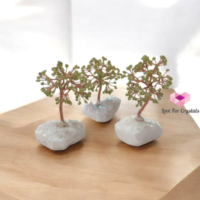 Peridot Tree on Aura Quartz (Magnetic Money Flow) Crystal tree