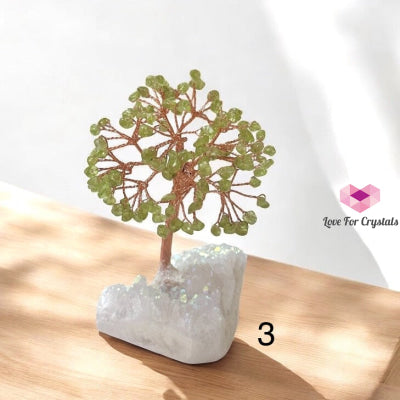 Peridot Tree on Aura Quartz (Magnetic Money Flow) Photo 3 Crystal tree
