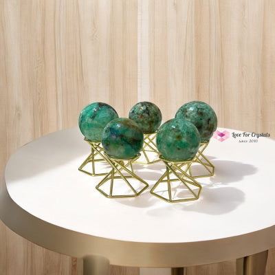 Phoenix Stone Spheres (Turquoise Malachite Chrysocolla) Pre-coded & Activated (Soulful Recalibration) Crystal spheres