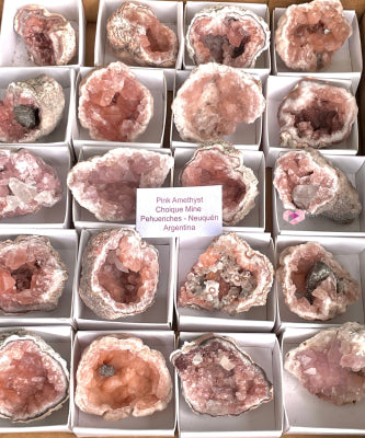 Pink Amethyst Druse Mini Geode (Argentina) 40-50Mm Raw Crystals