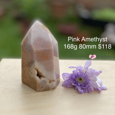 Pink Amethyst Point (Rare!) 168G 80Mm Polished Stones