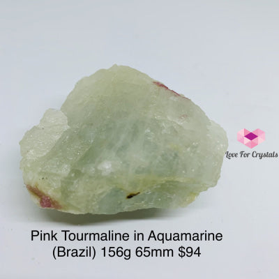 Pink Tourmaline In Aquamarine Matrix (Brazil) A Grade Raw Stones