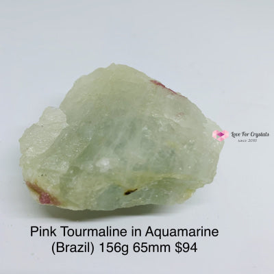 Pink Tourmaline In Aquamarine Matrix (Brazil) A Grade Raw Stones