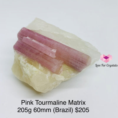 Pink Tourmaline In Matrix Crystal (Brazil) Raw Stones