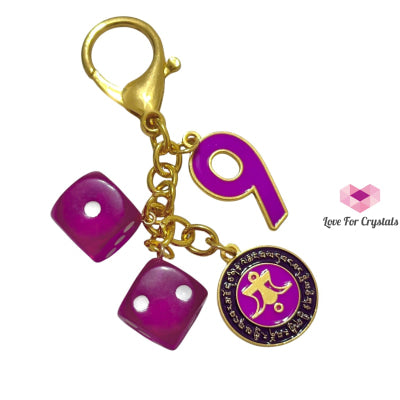 Power Of 9 Windfall Amulet Keychain for prosperity & good fortune Feng shui