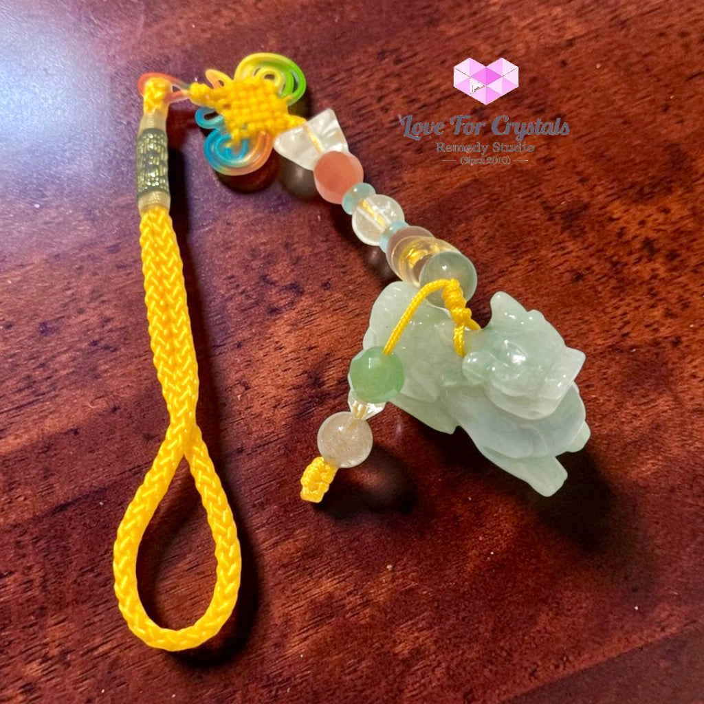 Premium 5 Element Jadeite Pixiu Bag Charm (Wealth • Balance • Protection • Good Fortune) - Jade