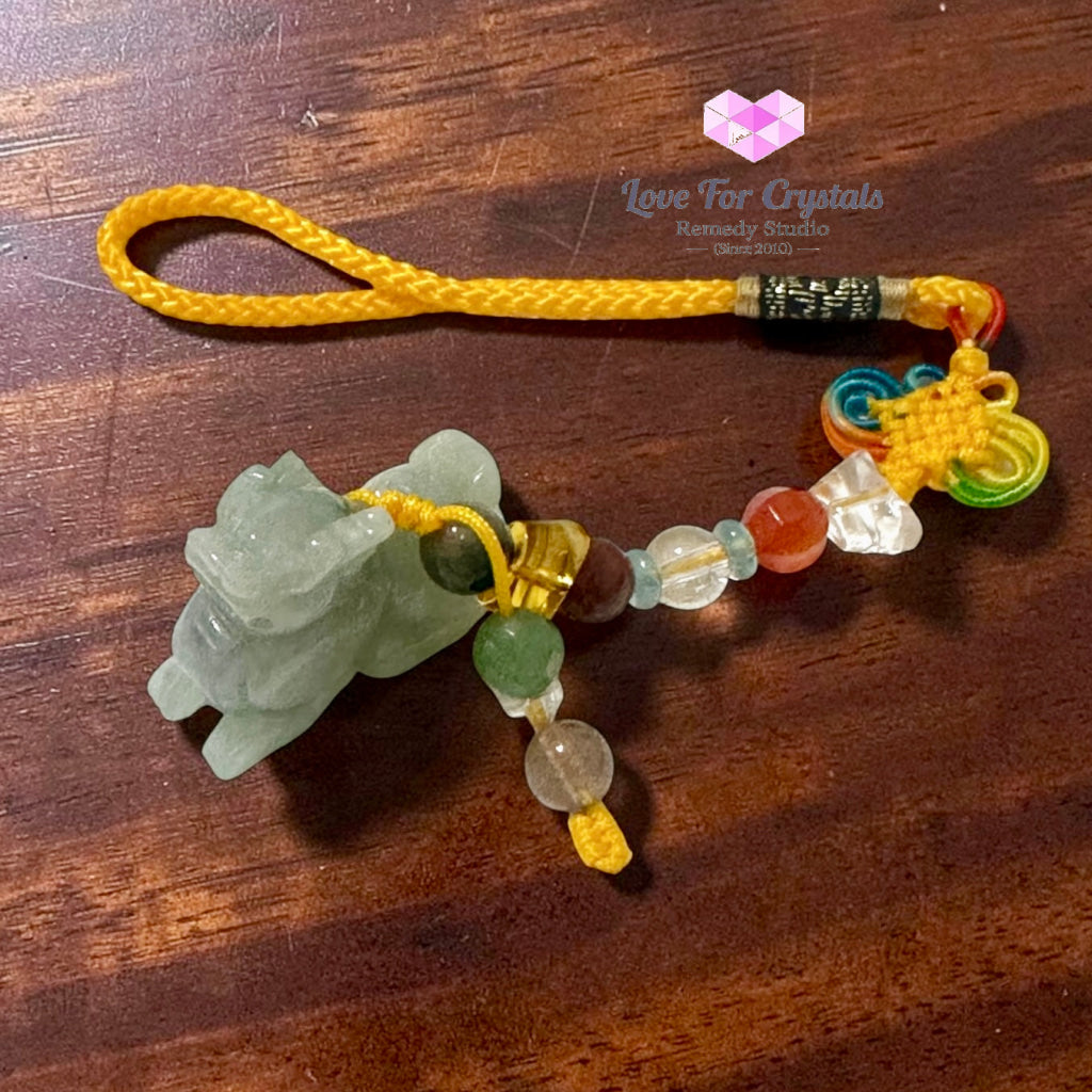 Premium 5 Element Jadeite Pixiu Bag Charm (Wealth • Balance • Protection • Good Fortune) - Jade