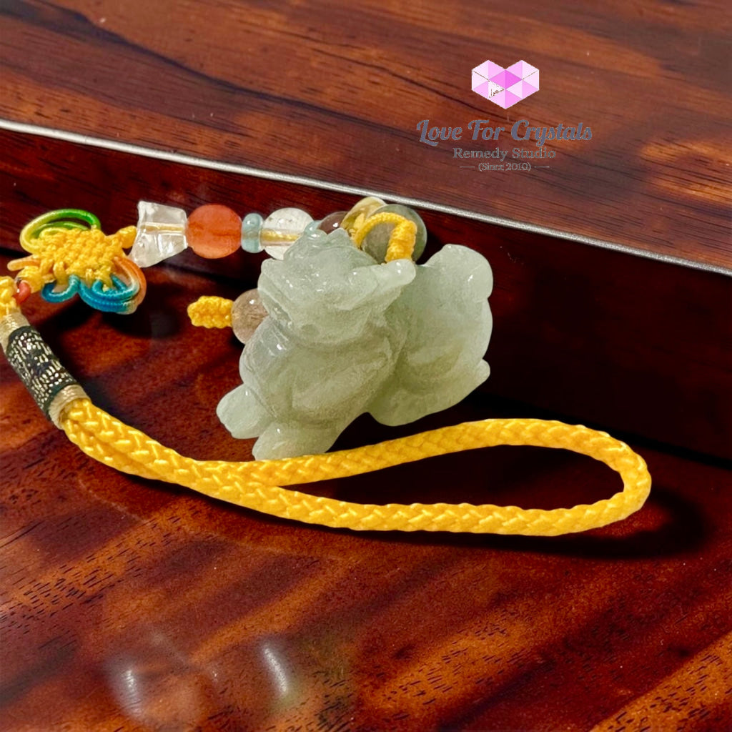 Premium 5 Element Jadeite Pixiu Bag Charm (Wealth • Balance • Protection • Good Fortune) - Jade