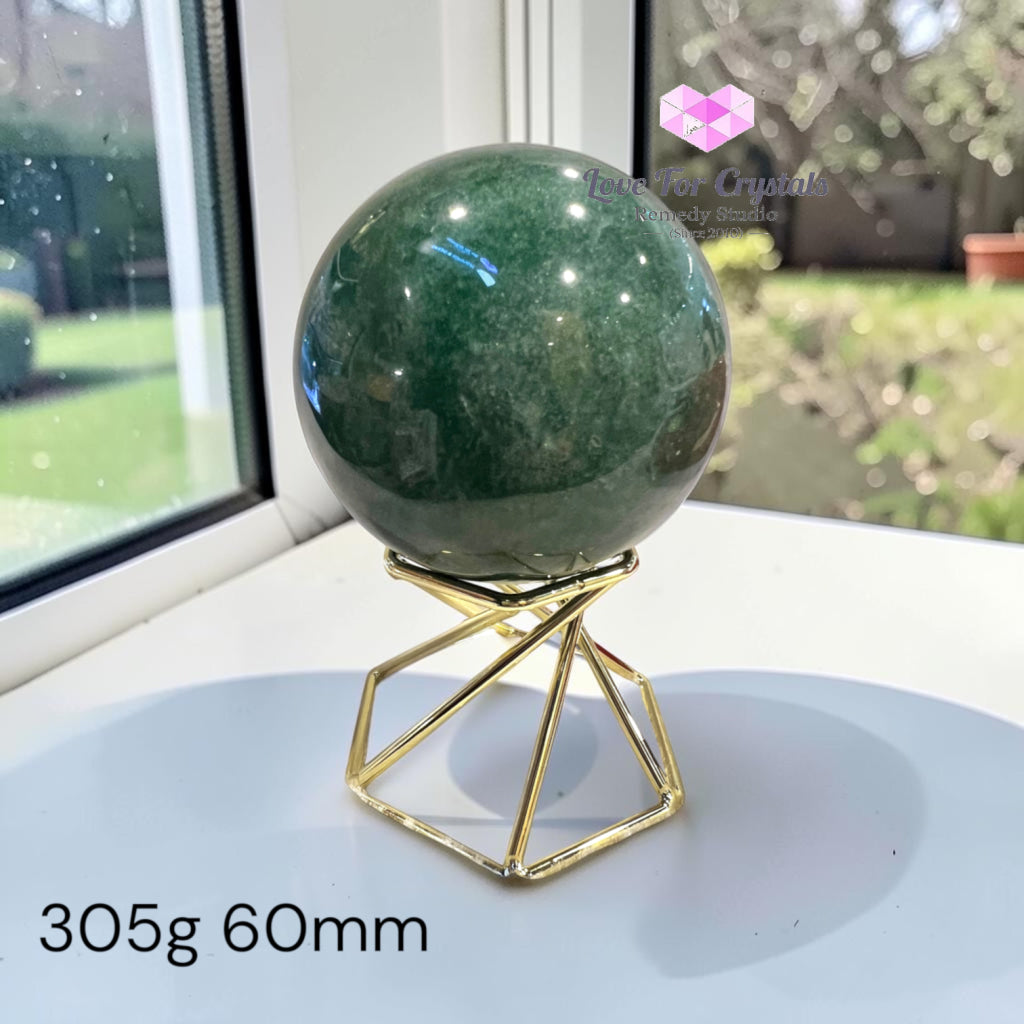 Premium Green Aventurine Sphere (Orb of Fortune & Luck) Brazil (AAA) - 305g 60mm - Crystal spheres