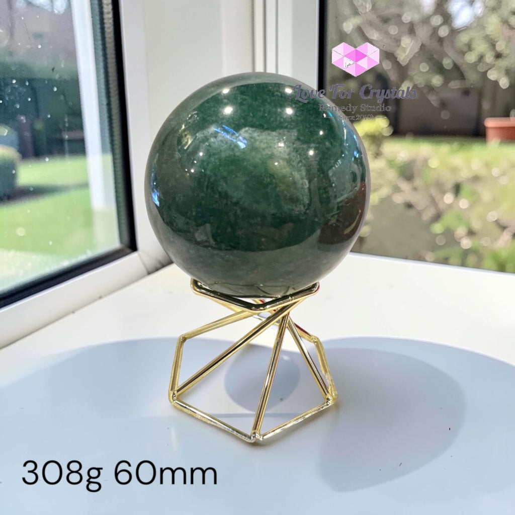 Premium Green Aventurine Sphere (Orb of Fortune & Luck) Brazil (AAA) - 308g 60mm - Crystal spheres