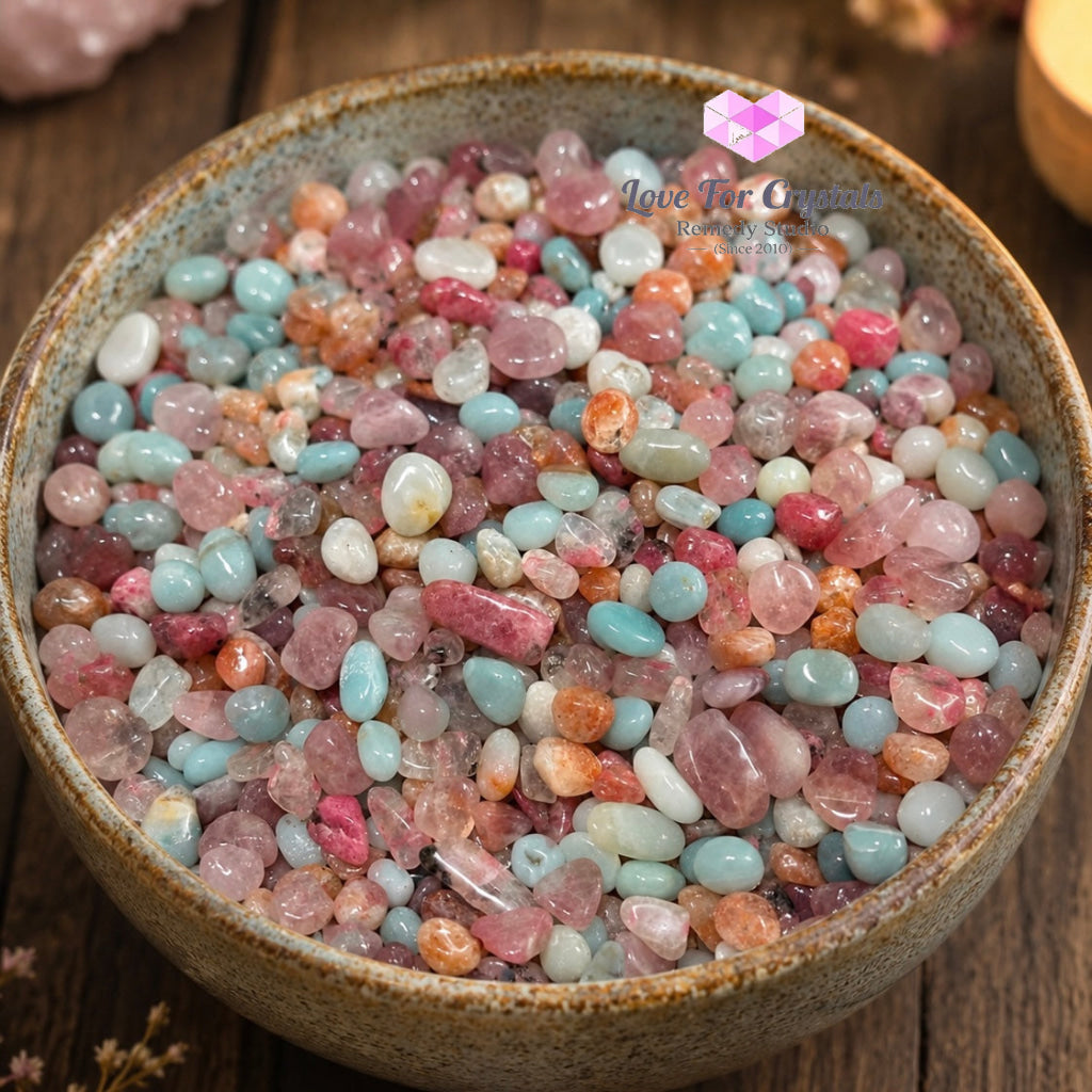 Premium Mixed Crystal Chips (250g Pack) Amazonite • Sunstone • Rhodochrosite • Lavender Rose Quartz 10–15mm - 250g Pack