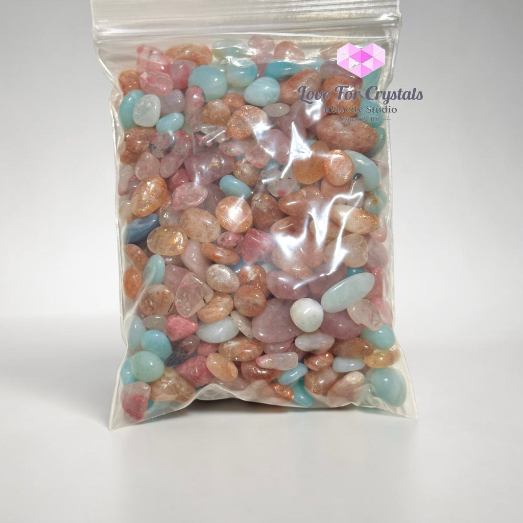 Premium Mixed Crystal Chips (250g Pack) Amazonite • Sunstone • Rhodochrosite • Lavender Rose Quartz 10–15mm - 250g Pack