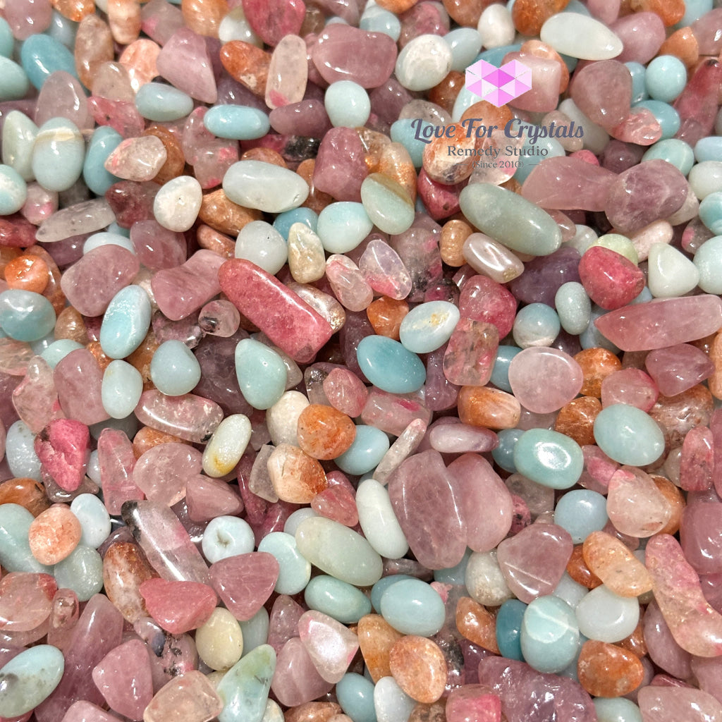 Premium Mixed Crystal Chips (250g Pack) Amazonite • Sunstone • Rhodochrosite • Lavender Rose Quartz 10–15mm - 250g Pack