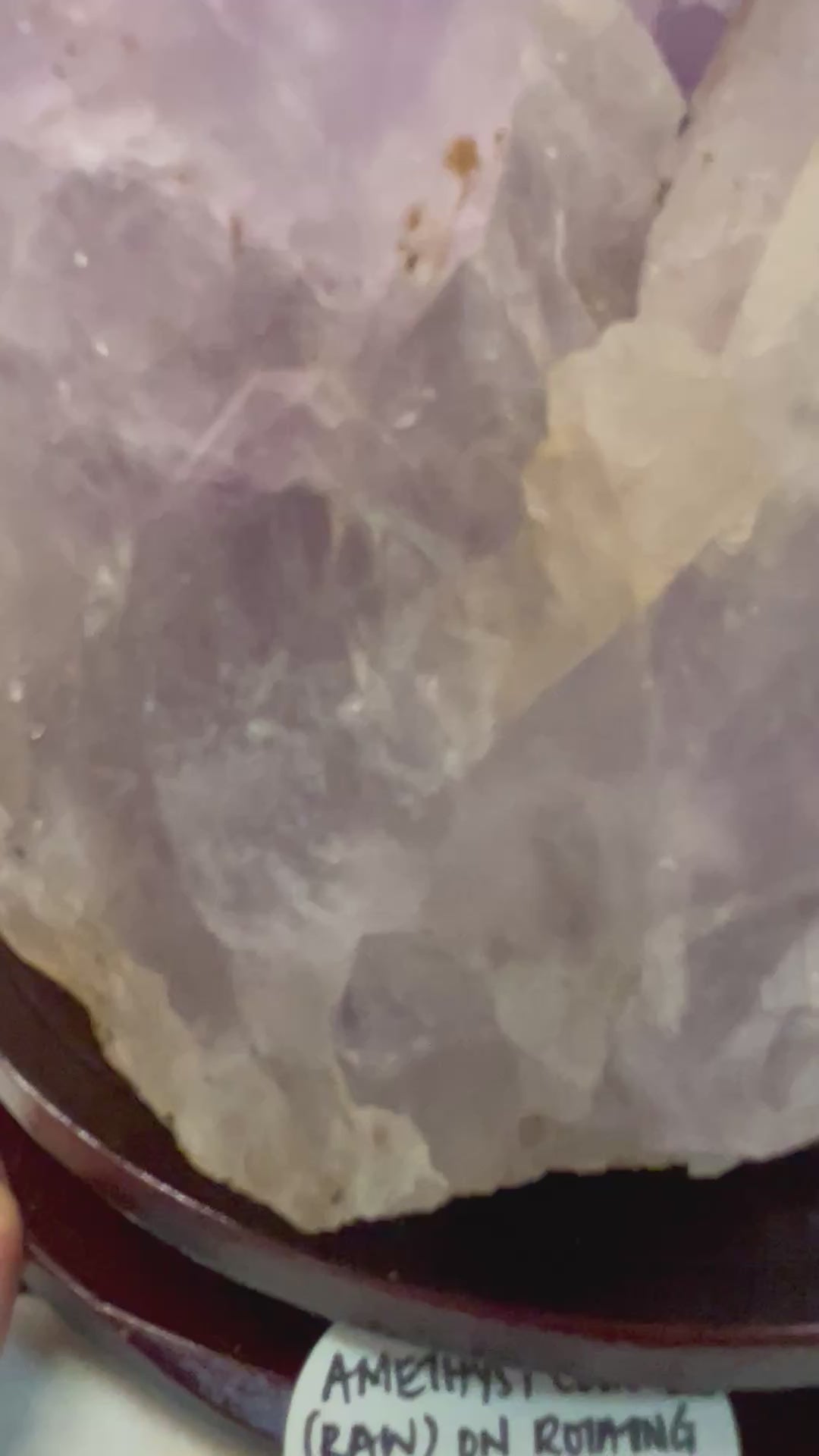 Raw Amethyst Cluster on Rotating Wooden Stand 5.5kgs (Brazil)