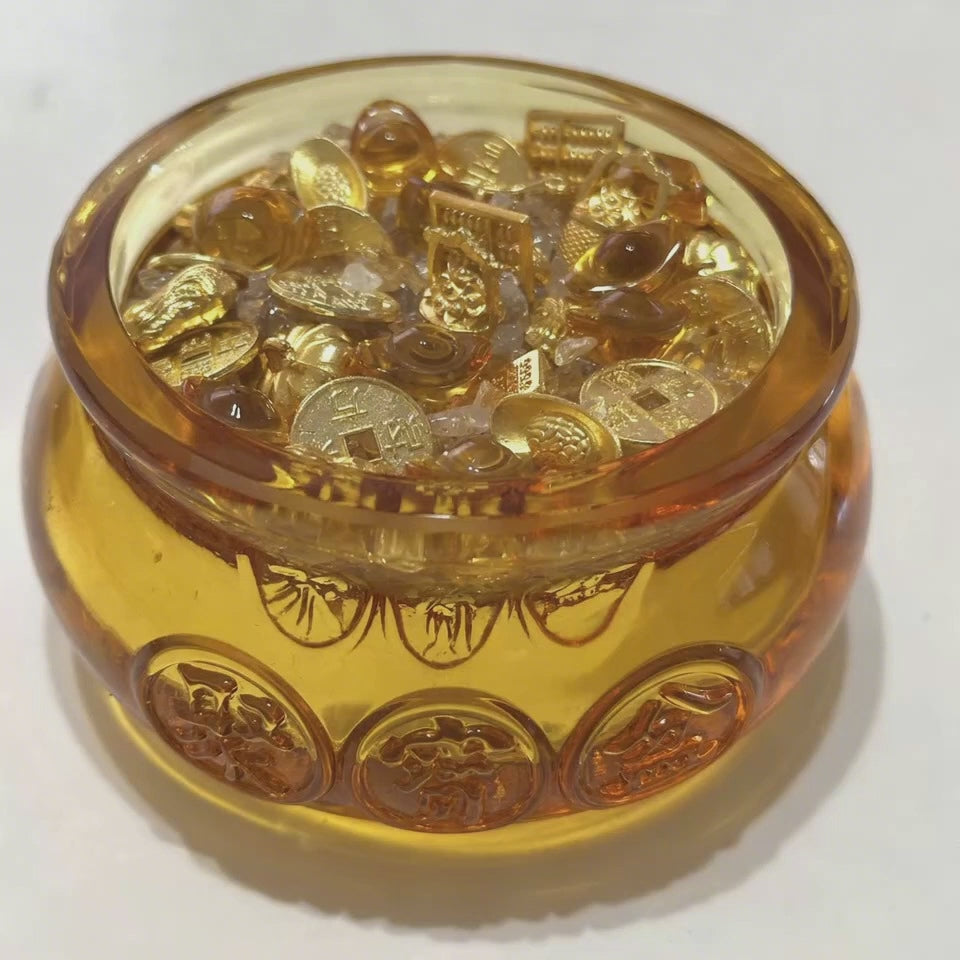 Golden Wealth Bowl (5cmH Liuli Glass) Activated by Audrey