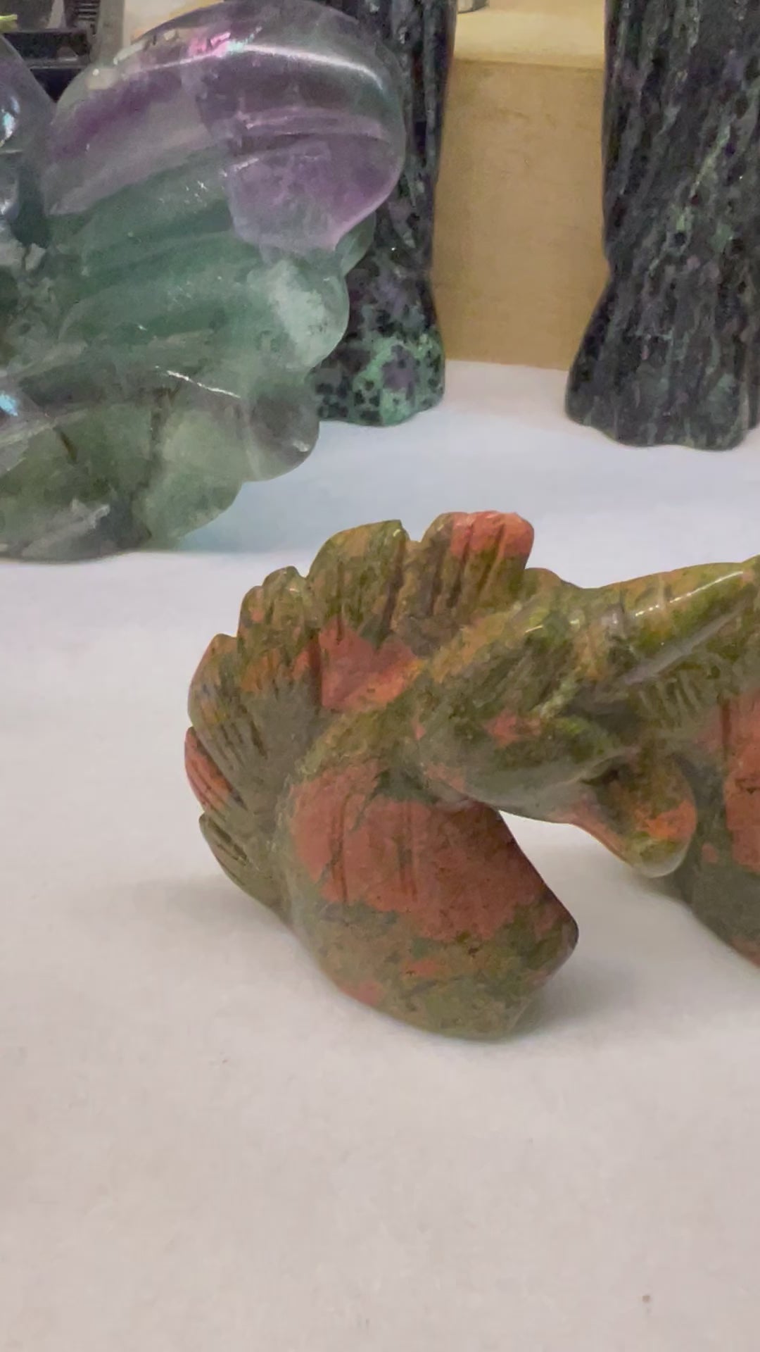 Unakite Unicorn Carved (40-50mm) South Africa
