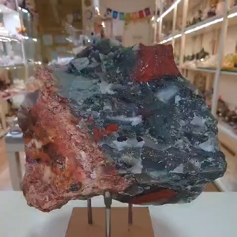 Bloodstone Raw with Acrylic stand (Large) Brazil (Special Price!) AAA Grade