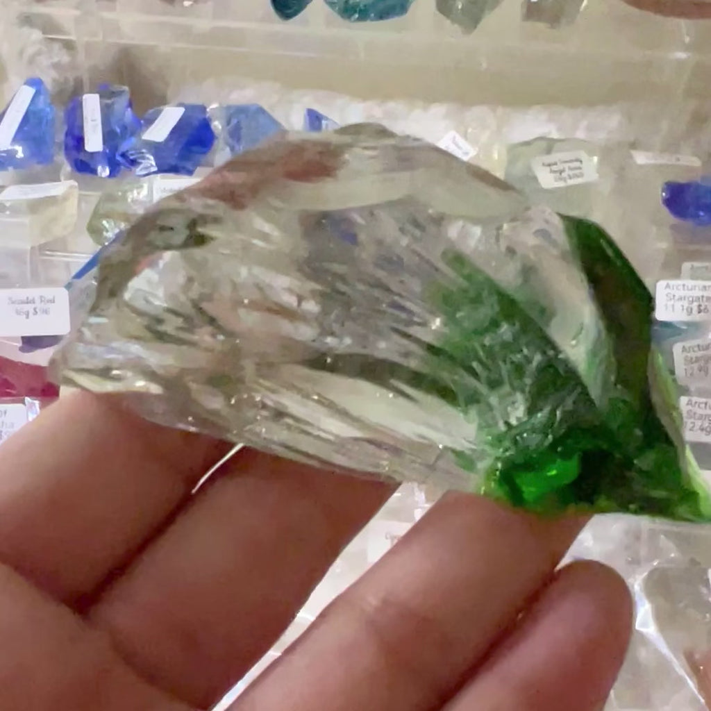 Emerald on Cosmic Ice Andara Crystal (High Vortex Mount Shasta) Aa Raphael and Aa Gabriel