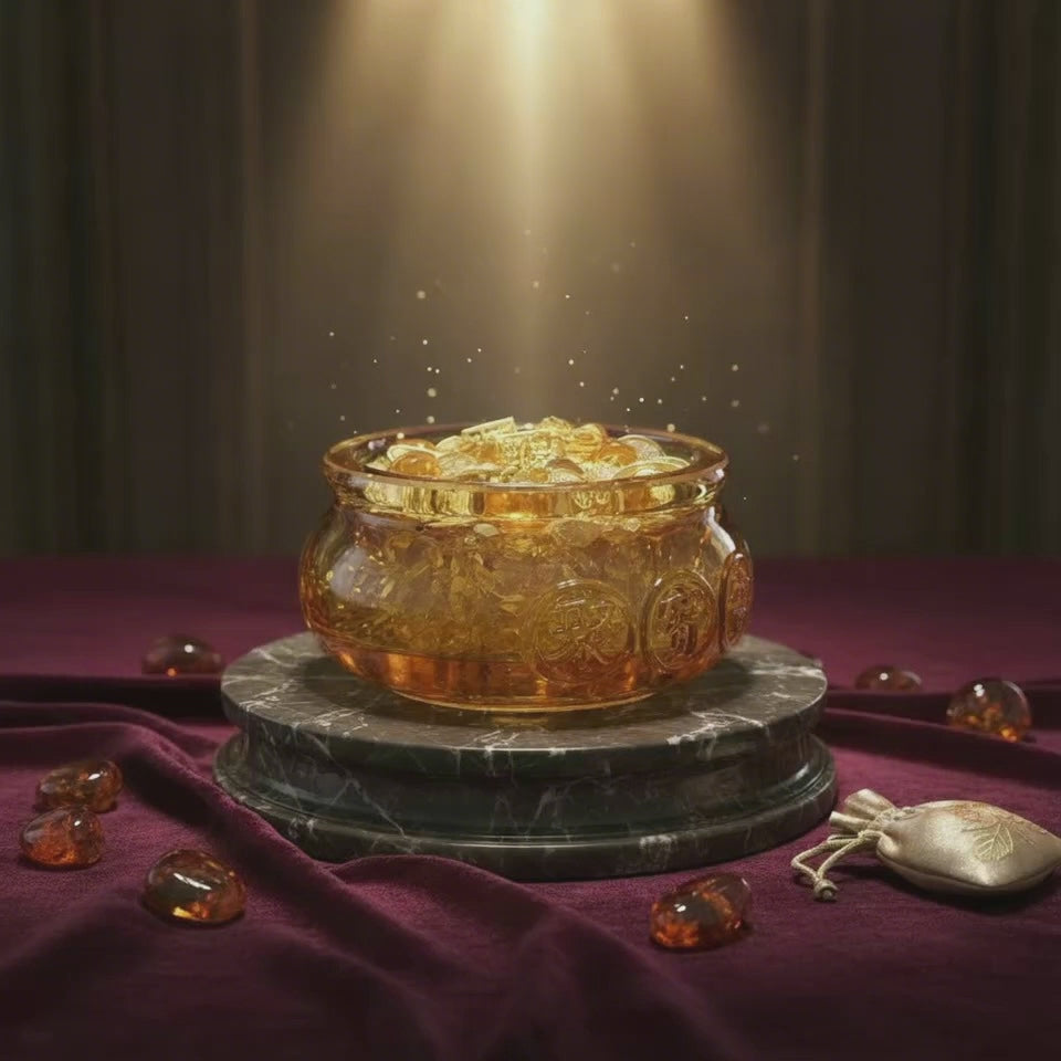 Golden Wealth Bowl (5cmH Liuli Glass) Activated by Audrey