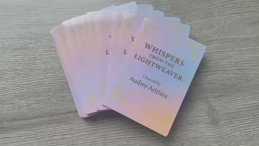 Whispers from the Lightweaver, An Oracle Card Deck by Audrey Aelthira with FREE Crystal Wish Tree Bottle