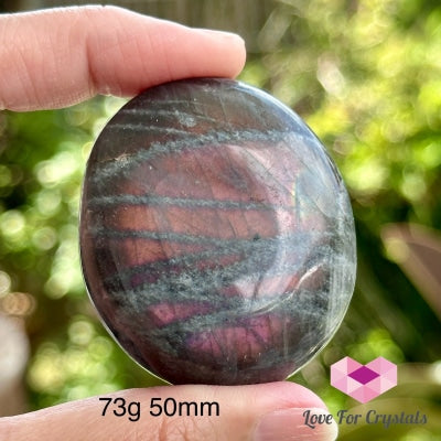 Purple Labradorite Palm Stone (Madagascar) 73G 50Mm Polished Crystals