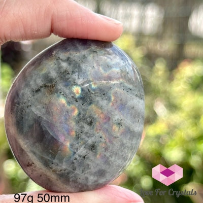 Purple Labradorite Palm Stone (Madagascar) 97G 50Mm Polished Crystals
