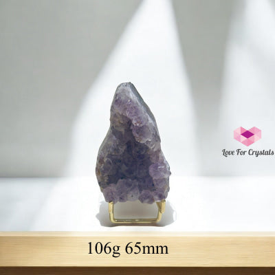 Purple Rutilated Quartz Mini Cluster (with Stand) Rare 106g 65mm Caves Geodes and Clusters