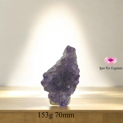 Purple Rutilated Quartz Mini Cluster (with Stand) Rare 153g 70mm Caves Geodes and Clusters