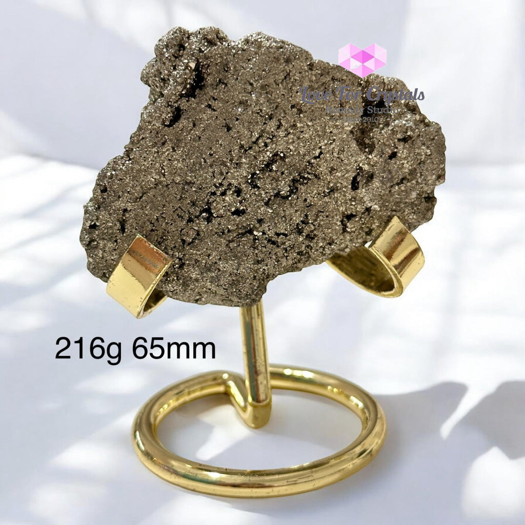 Pyrite Cluster with Stand - 216g 65mm - Pyrite