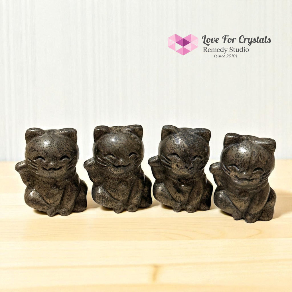 Pyrite Money Cat 55mm (Lightline Essentials) Encoded for Wealth Magnetism Random Piece Pyrite