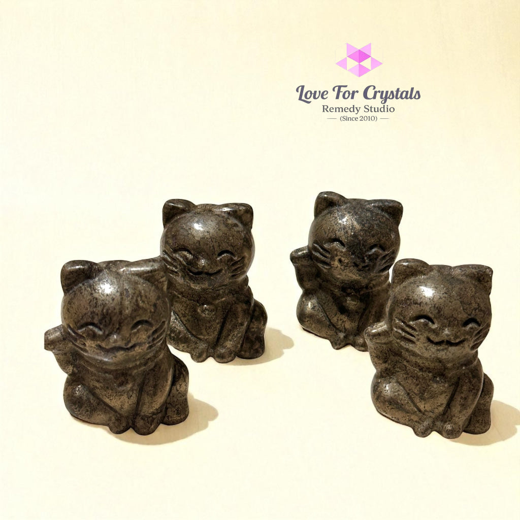 Pyrite Money Cat 55mm (Lightline Essentials) Encoded for Wealth Magnetism Random Piece Pyrite