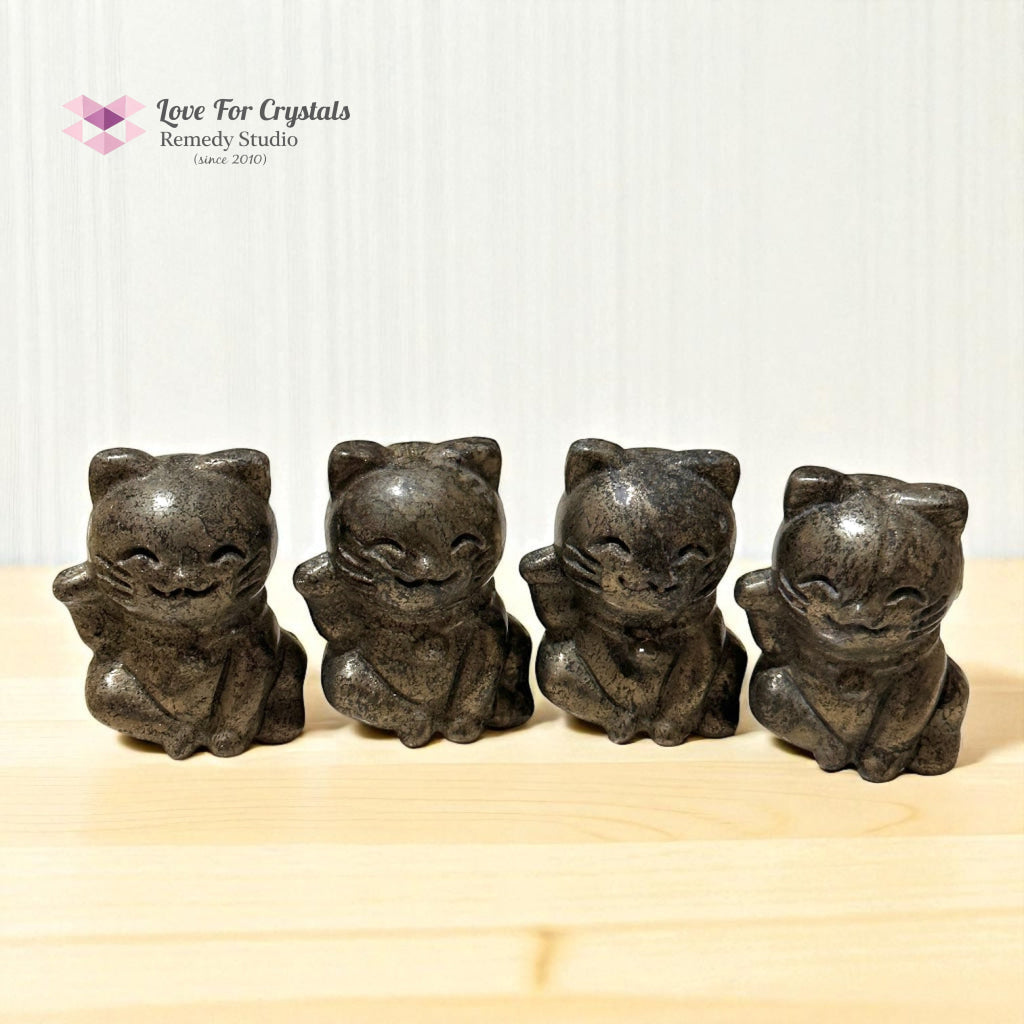 Pyrite Money Cat 55mm (Lightline Essentials) Encoded for Wealth Magnetism Random Piece Pyrite