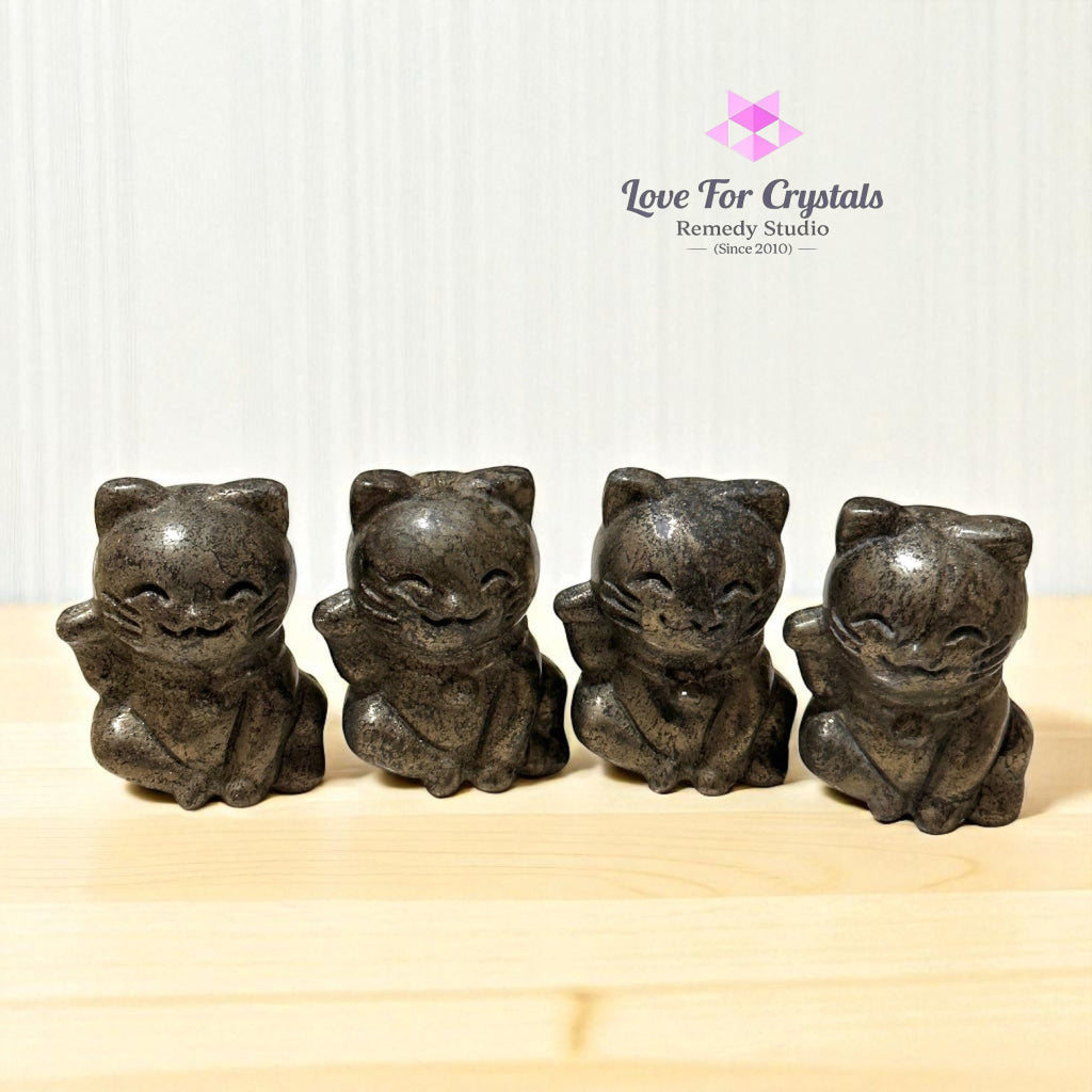 Pyrite Money Cat 55mm (Lightline Essentials) Encoded for Wealth Magnetism Random Piece Pyrite