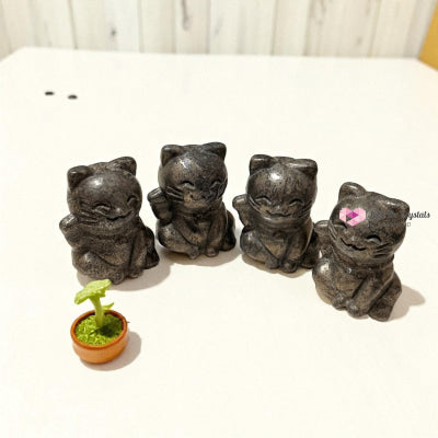 Pyrite Money Cat 55mm (Lightline Essentials) Encoded for Wealth Magnetism Random Piece Pyrite