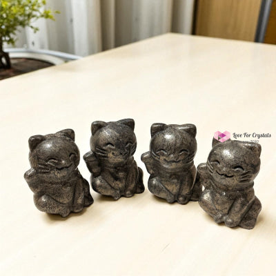 Pyrite Money Cat 55mm (Lightline Essentials) Encoded for Wealth Magnetism Random Piece Pyrite