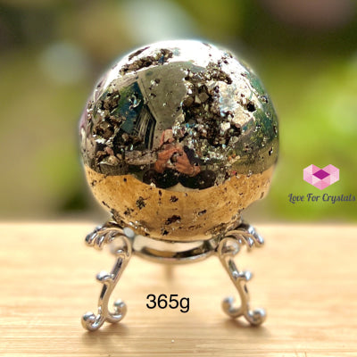 Pyrite Sphere (Peru) Aaaa Grade 365G 50Mm Crystal Sphere