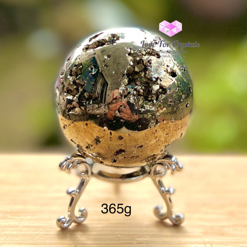 Pyrite Sphere (Peru) Aaaa Grade 365G 50Mm Crystal Sphere