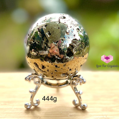 Pyrite Sphere (Peru) Aaaa Grade 444G 60Mm Crystal Sphere