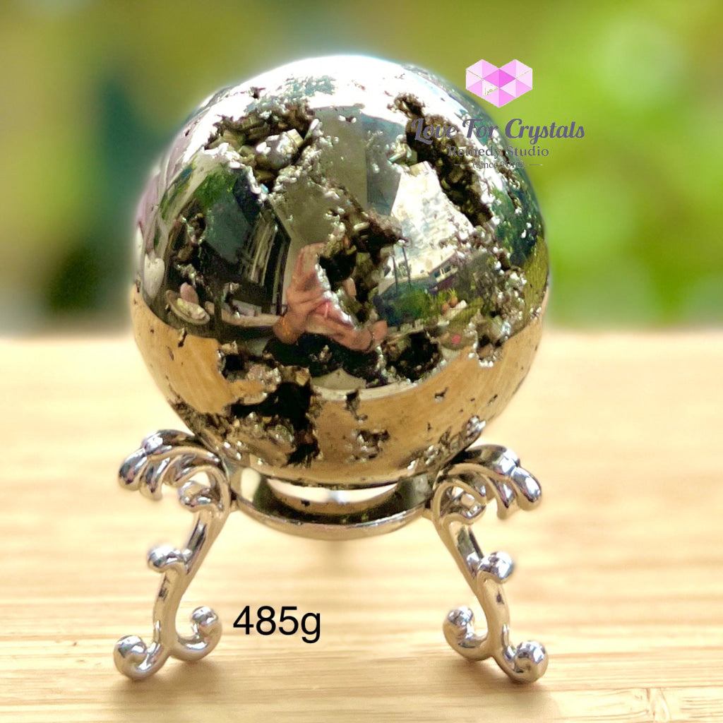 Pyrite Sphere (Peru) Aaaa Grade 485G 60Mm Crystal Sphere