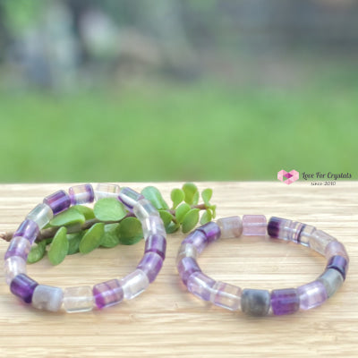 Rainbow Fluorite (Cylinder Shaped) Bangle Bracelet Bracelets