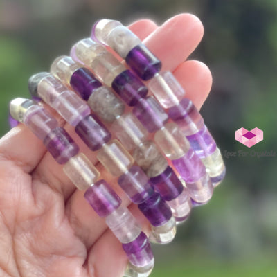 Rainbow Fluorite (Cylinder Shaped) Bangle Bracelet Bracelets