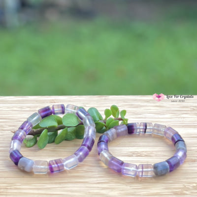 Rainbow Fluorite (Cylinder Shaped) Bangle Bracelet Bracelets