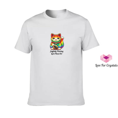Rainbow Fortune Cat (Shirts of Fortune) by Fort M Treasures White 2XL