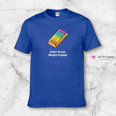 Rainbow Prosperity Gold Bar (Shirts of Fortune) by Fort M Treasures Navy Blue S